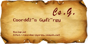 Csordás György névjegykártya