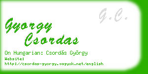 gyorgy csordas business card